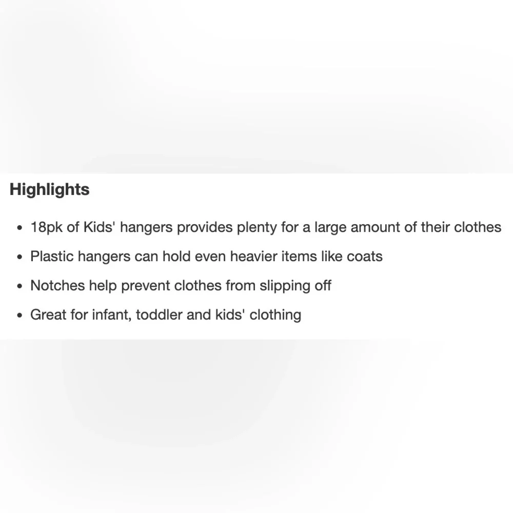 NWT Pillowfort Kids’ Hangers 18 Count